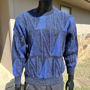 Vintage 90s‎ Avanti Sweater Mens Size Large Pullover Cosby Geometric Wool Blend